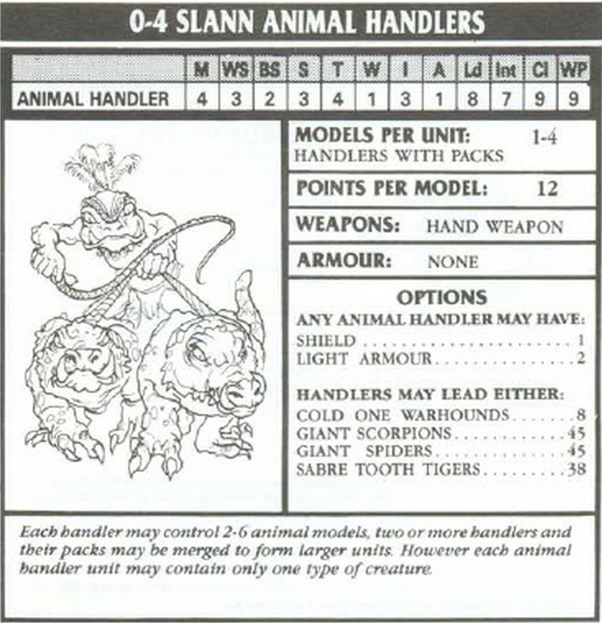 Warhammer Armies 3rd Edition Slann Animal Handlers